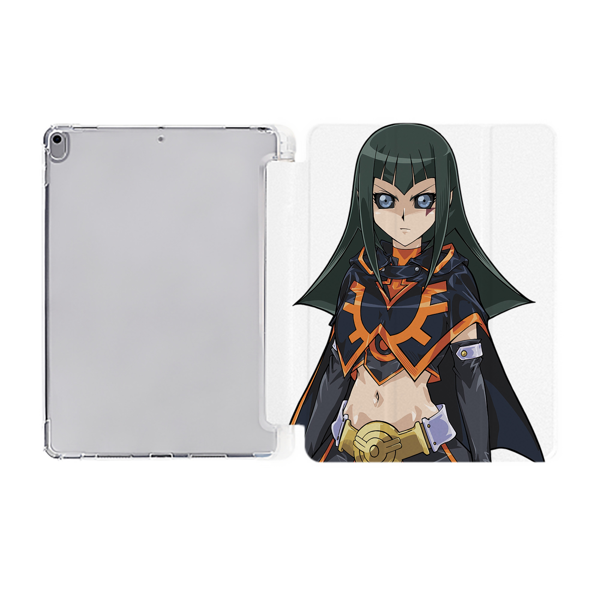 （画像用） 遊☆戯☆王 Yu-Gi-Oh! IPad ケース ペン収納付き 三つ折りスタンド PUレザー×シリコン 対応機種9.5/10.5/10.9インチ